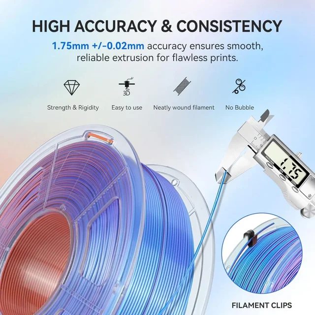 PLA+ Silk 3D Printer Filament 2KG 4