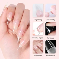 2pcs Gel Nail Kit, Almond Nail Tips and Nail Glue Gel Soak Off Gel Polish Curing Needed for Starters Nail Extension Women Gift 2