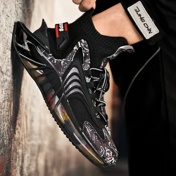 Fashion Summer Coconut Sports Flat Platform  Patchwork Air Cushion Elastic Shoes Thick Sole Shock-Absorbing Spaceship Sneakers 