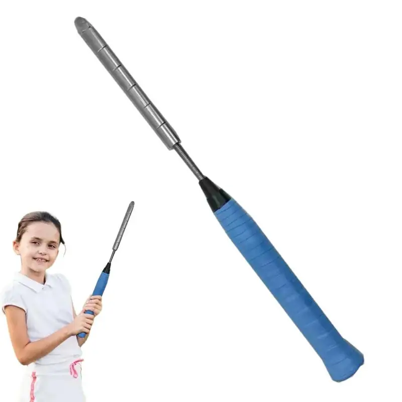 Badminton Racket Swing Trainer Adjustable Weight Badminton Training Stick Stainless Steel Racket Training Tool badminton swing trainer