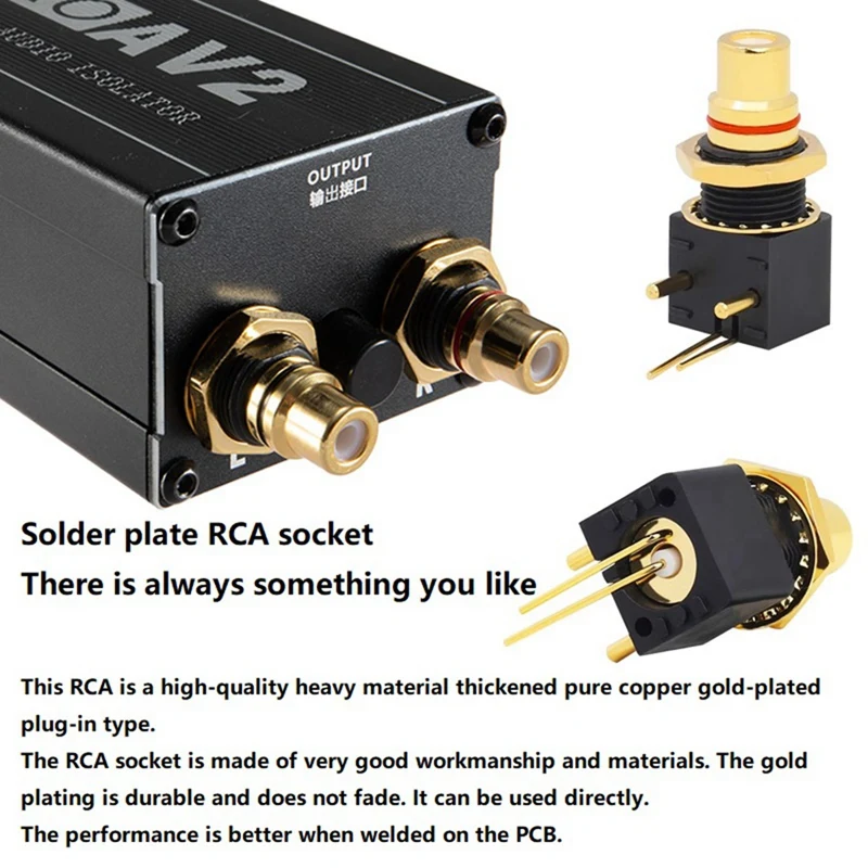 1 PCS PRO AV2 2CH Hifi Audio Isolator Ground Loop Audio Isolator Noise Filter RCA Noise Signal Reducer