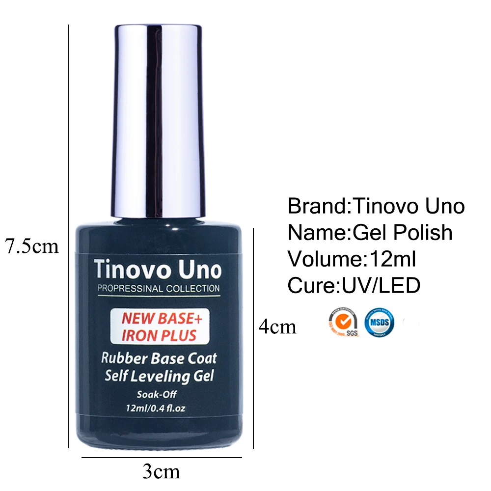 Tinovo Uno NEW Rubber Base Gel Polish Self Leveling Base Coat Gellak In A Bottle 12ML Semi Permanent UV/LED Maicure Nails Art