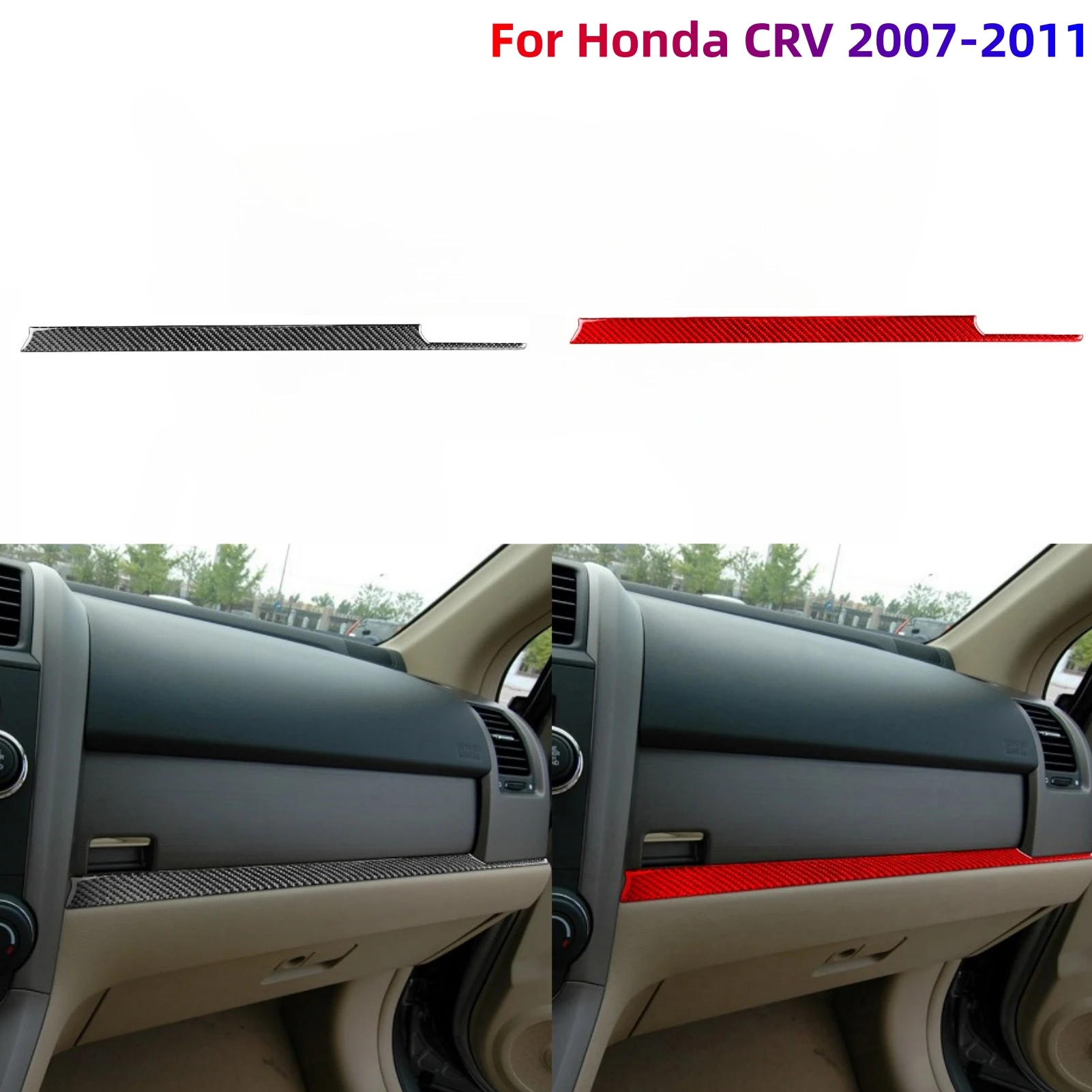 

Аксессуары из углеродного волокна для Honda CRV 2007-2011, Центральная панель управления салона автомобиля, Декоративная полоса, отделочная наклейка