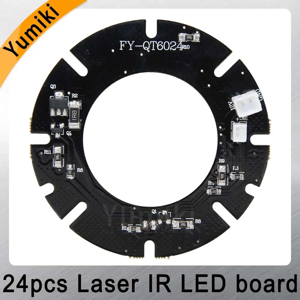 Infrared 24*Laser IR LED Board Surveillance Camera Accessories for CS Lens Security IP CCTV Camera Indoor Outdoor Night Vision (Diameter: 60mm)