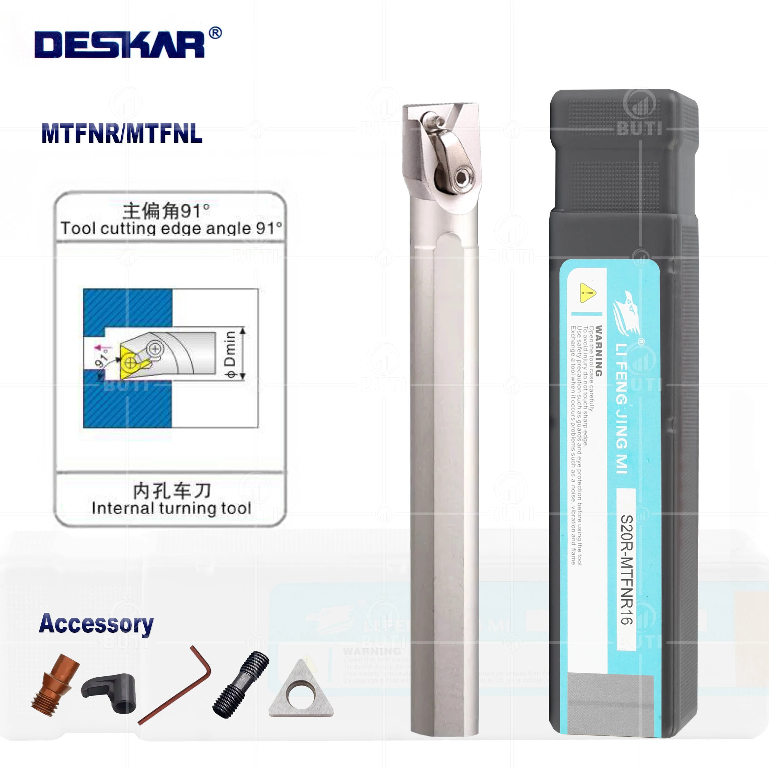 

DESKAR 100% Original MTFNR MTFNL CNC Metal Lathe Cutting Tool Arbor Internal Turning Boring Bar Cutter Holder For TNMG16 Inserts