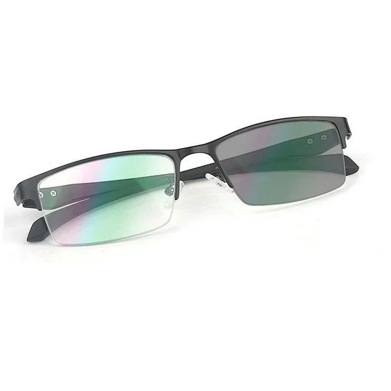 Finished Half Frame Photochromic Outdoor Sunglasses for Myopia Eyeglasses Vintage Men's Square Prescription Short Sight Glasses 5