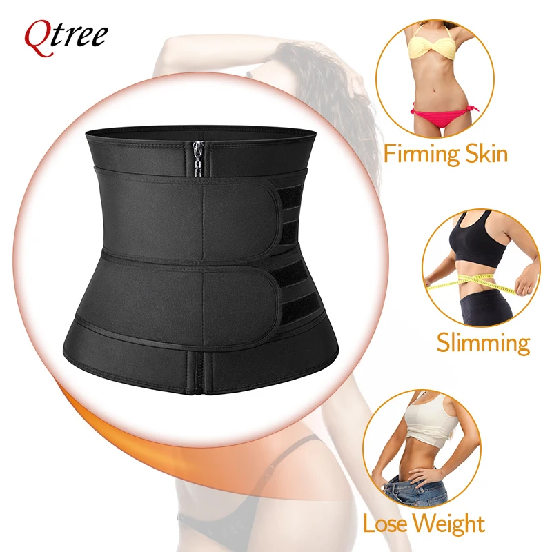 Qtree Waist Trainer Plus Size for Women Sports Girdle Corset Slimming Belly Body Shaper Sweat Trimmer Belt Slimmer Weight Loss 5