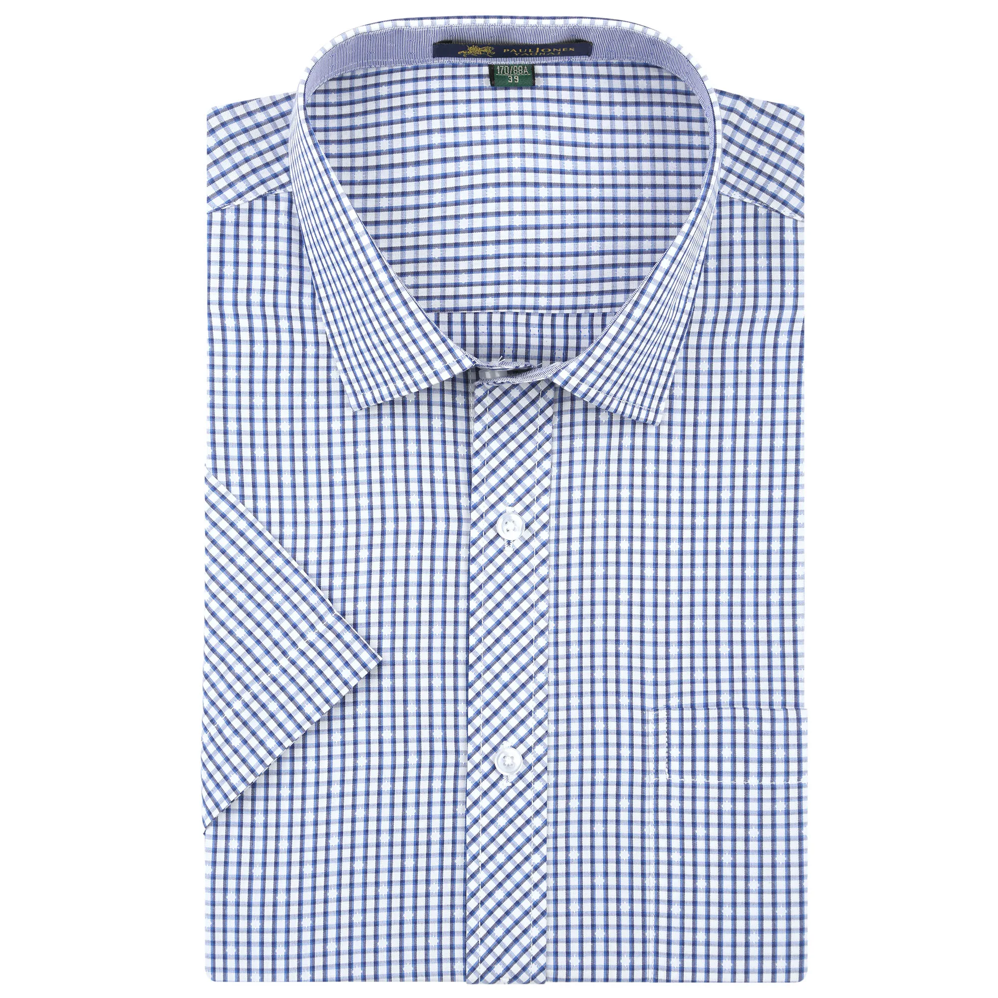 Summer Fashion Short Sleeve Dress Shirts Men's Business Formal Casual Social Button Up Shirts