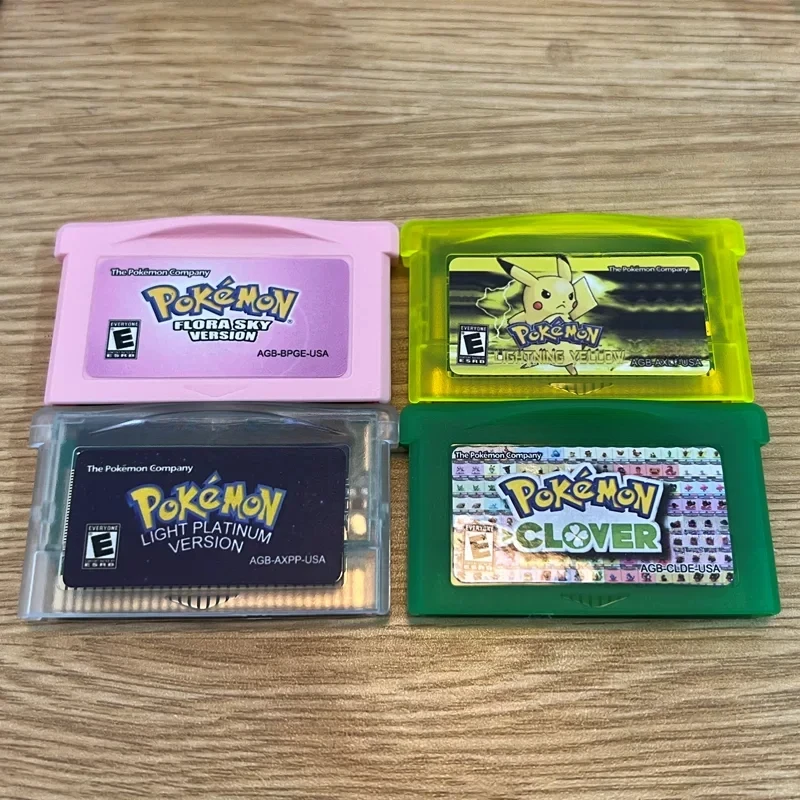 GBA 게임 카트리지 32 비트 비디오 게임 콘솔 카드  플로라 스카이 라이트 플래티넘 조명 옐로우 클로버 고품질 쉘