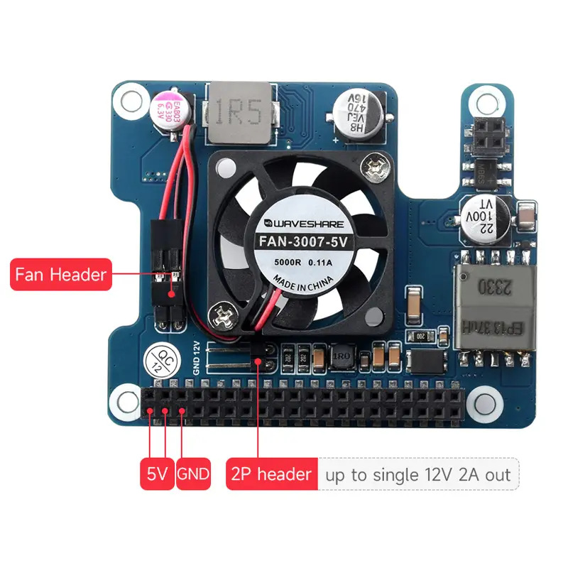 Raspberry Pi 5 PoE HAT (F) 802.3af/at High Power Over Ethernet Onboard Cooling Fan with Metal Heatsink for RPi 5 Pi5 image 3