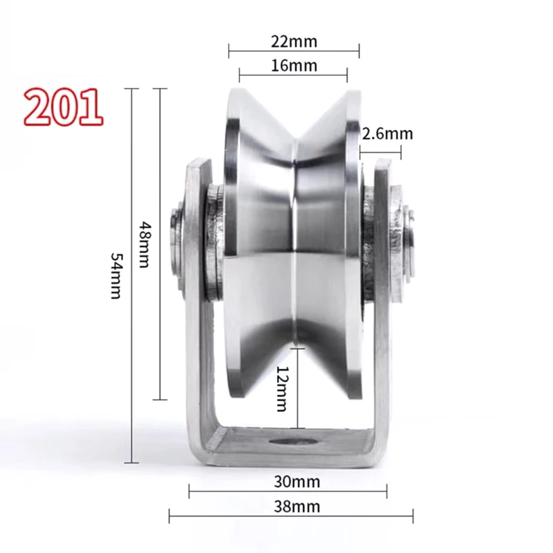 1 قطعة U/V/H شكل دش الباب بكرة 201 الفولاذ المقاوم...