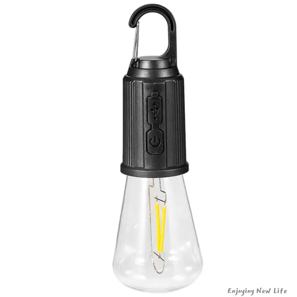 Portable Camping Light with Hook Mini Hook Emergency Light 600mAh Portable Lighting Lantern Type C Charging for Hiking Fishing