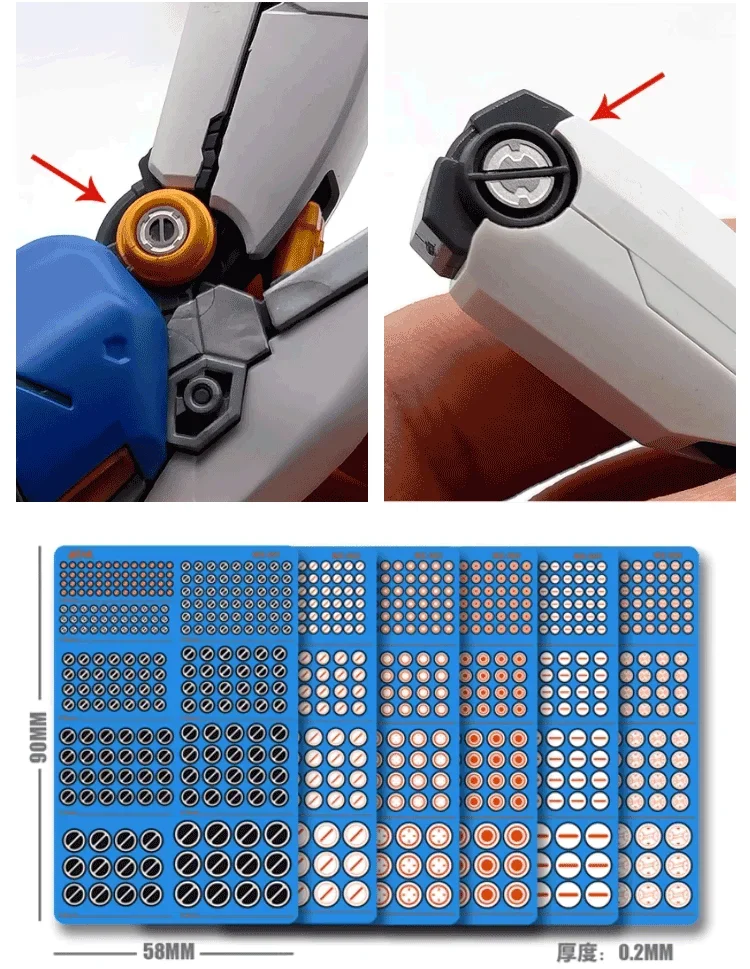 Modell Metall Ätzung Chip Maschine Gunpla Kunststoff Detail Modifikation Ganzkörper Universal Nut Hg mg rg – Detail 2