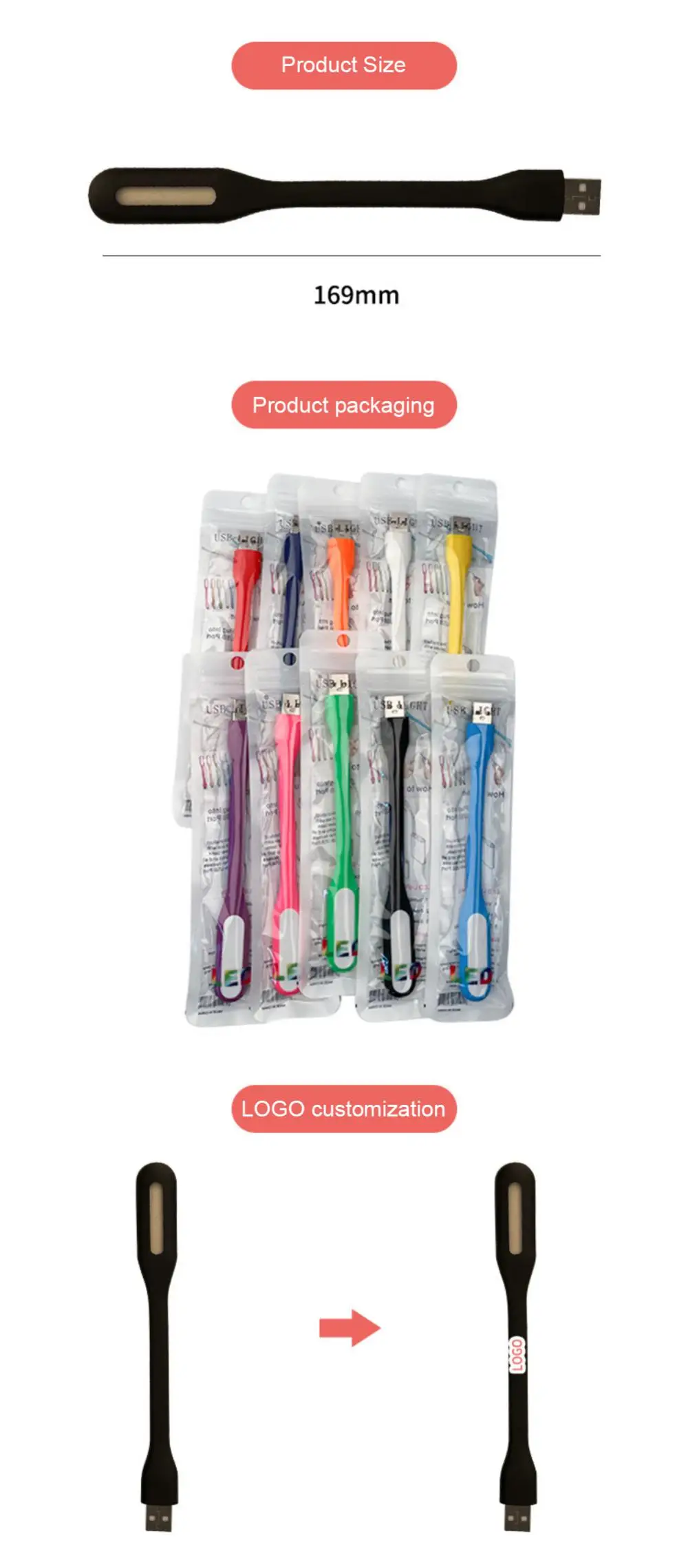 Description Picture 5 of itemPortable USB LED Mini Book Reading Light Lamp Travel Table Lamp PC Computer Laptop Notebook Flexible Bendable Night Light