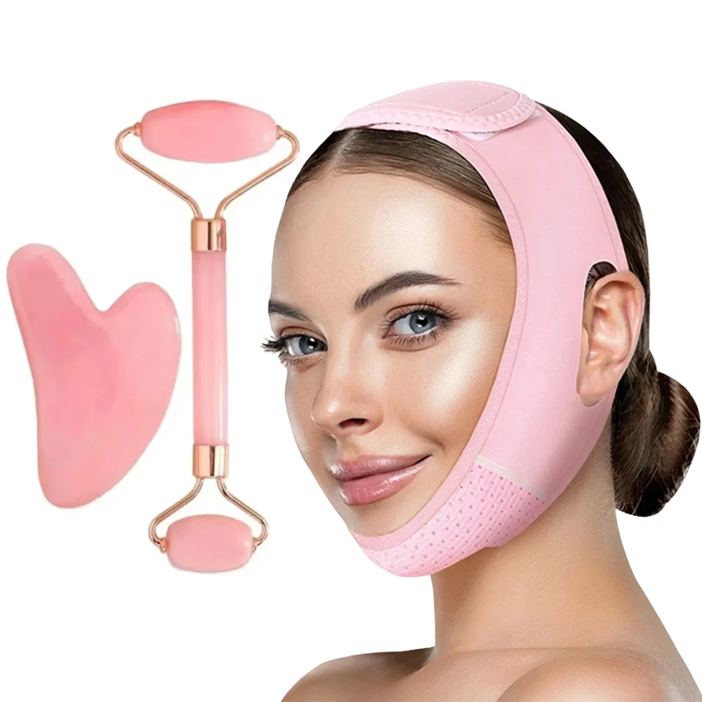 V-Face Enhancement Set with Dual-Head Roller & Heart-Shaped Gua Sha Board