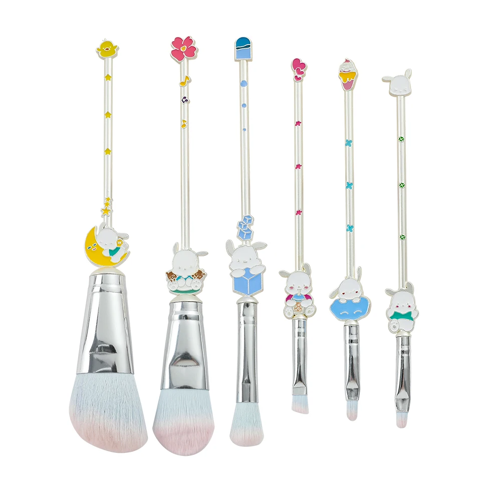 

6pcs Sanrio Anime Pochacco Makeup Brushes Women Cosmetics Brush Tools Foundation Blending Blush Concealer Eyebrow Powder Brush