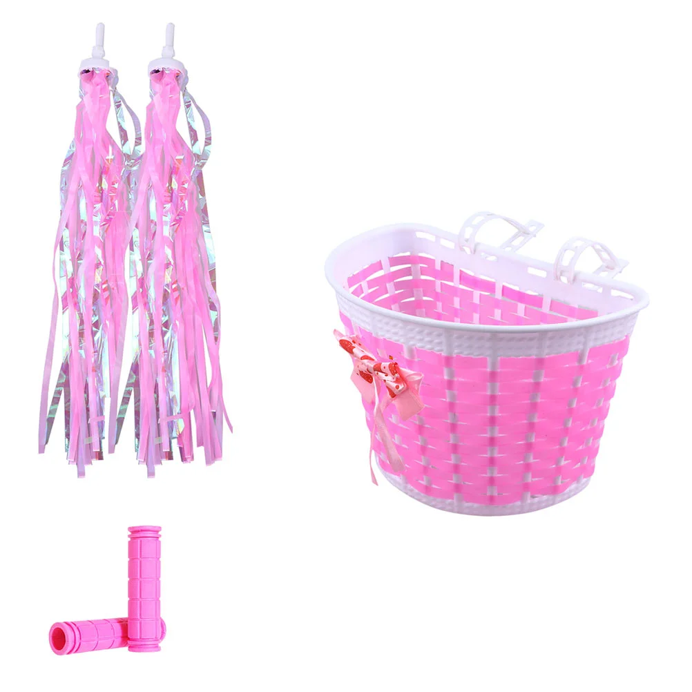 

1 Set Kids Bike Basket Streamers Handlebar Covers Child Bike Accessories