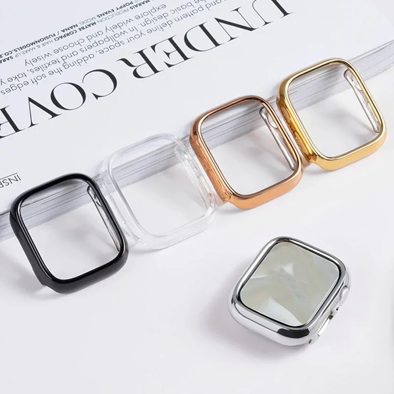 

Чехол для Apple Watch Φ 45 мм/44 мм/41 мм/40 мм, чехол для ПК без защиты экрана, аксессуары для iWatch серии 9/8/7/6/se/5/4