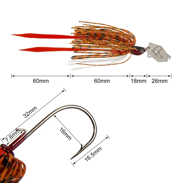 10g Bladed Jig Fishing Lure Spinner Bait Squid Lure Silicone Skirt