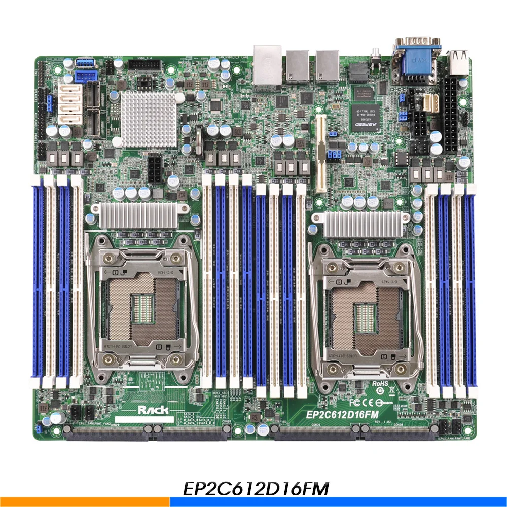 Server Motherboard For ASROCK For EP2C612D16FM LGA2011 C612 Support E5-2600 V3 V4 Fully Tested Good Quality 2 Server Motherboard For ASROCK For EP2C612D16FM LGA2011 C612 Support E5 2600 V3 V4 Fully Tested Good