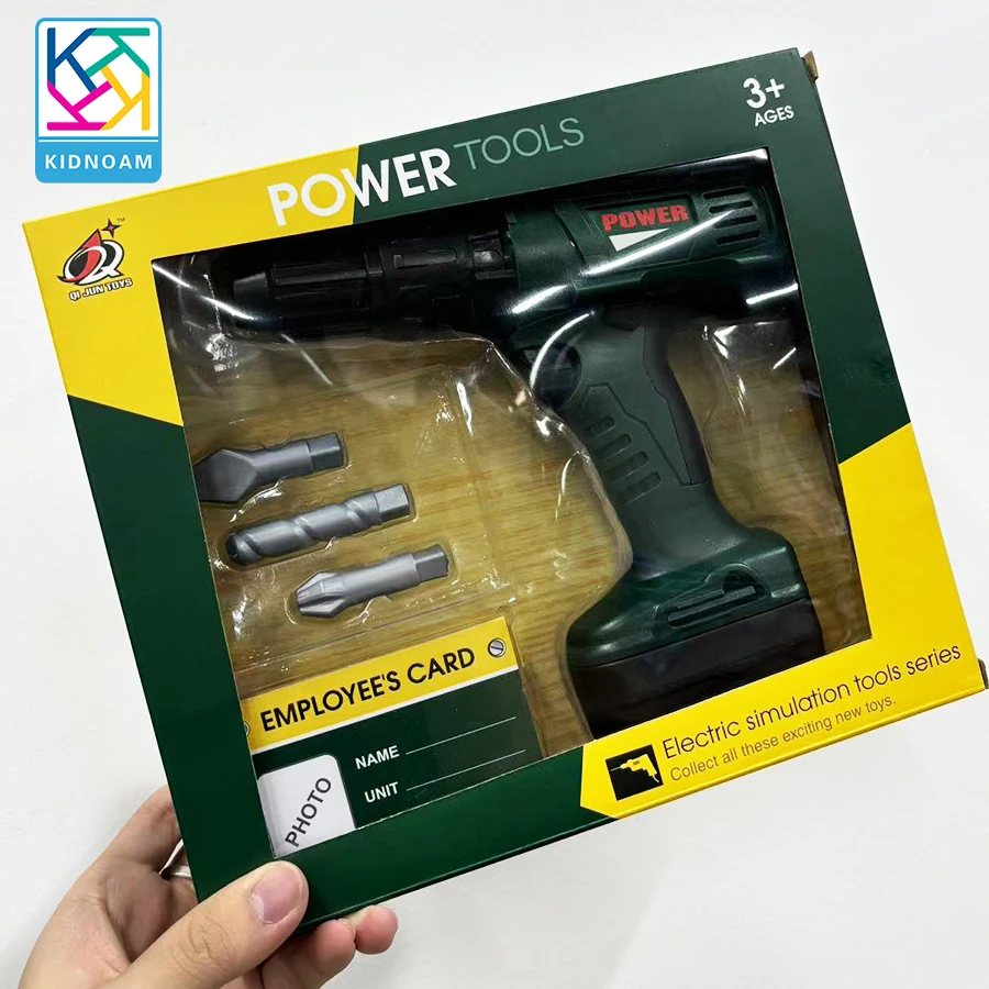 Kids Construction Toys Kids Toy Simulation Electric Drill Set With Real Sounds and Action Construction Toy Tools Toddler Electric Drill ScrewSet