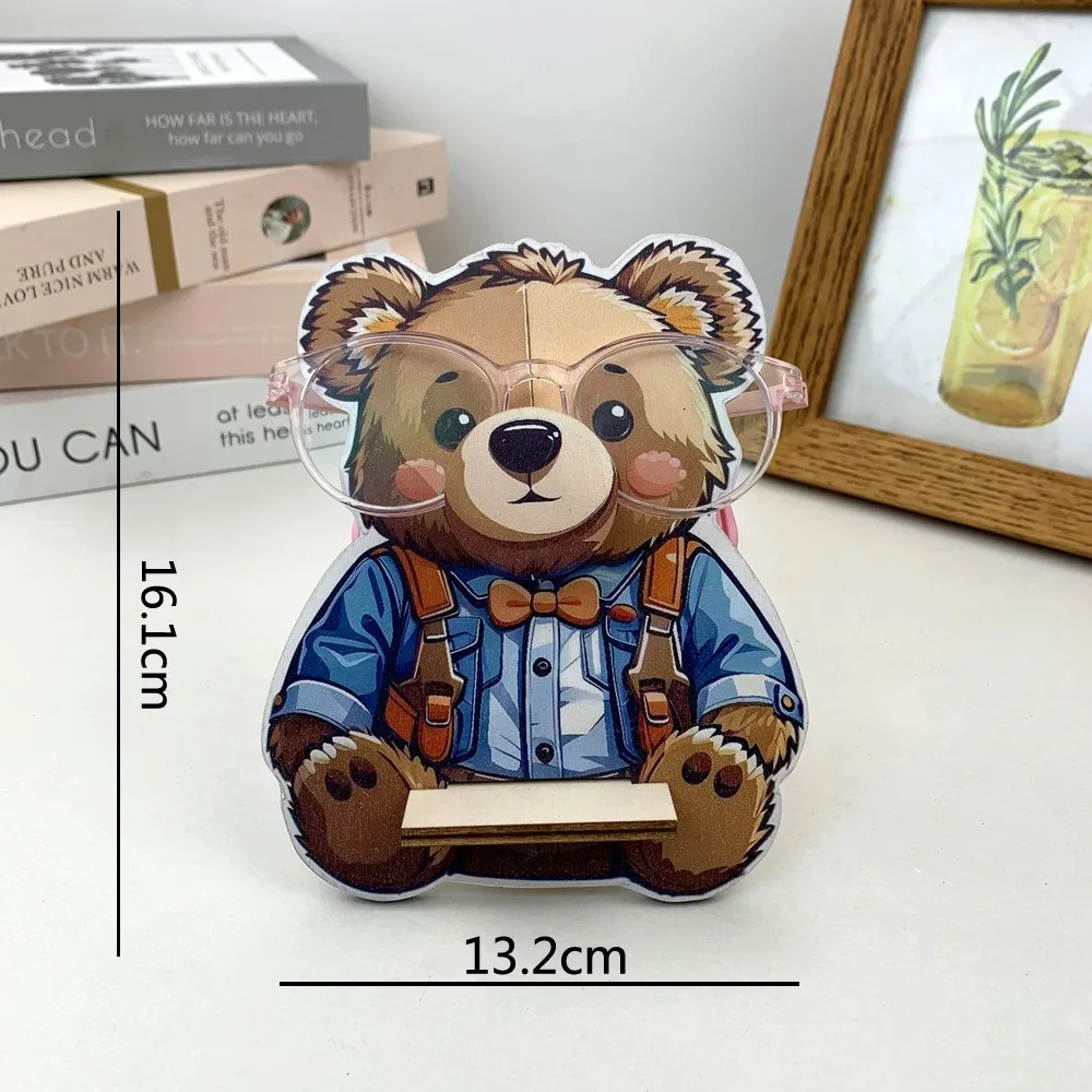 New Wooden Eyeglasses Holder Stand Handmade Cute Glasses Storage Rack Animal Spectacle Display Rack for Men Women Adults