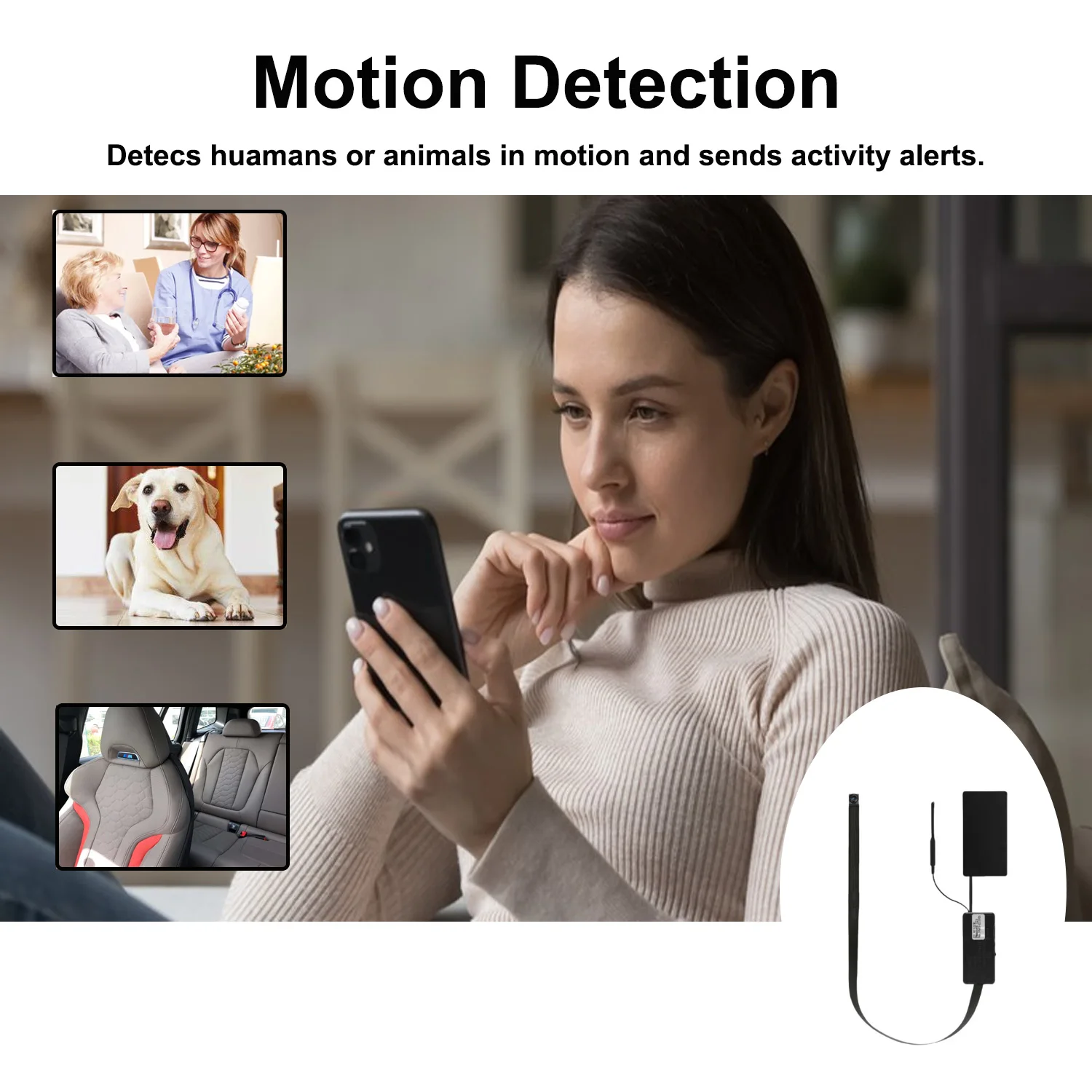 S6 120-degree DIY Mini Wireless security camera Home Office Portable Video Recording with Three Buttons Micro SD Card Support & Cloud sto