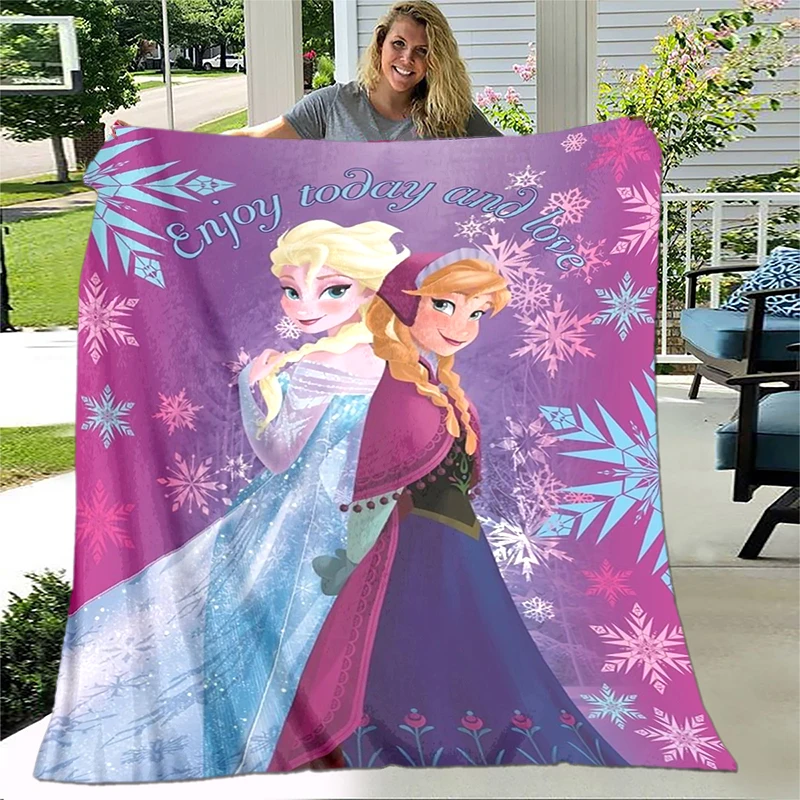 Congelado dos Desenhos Animados Elsa Princesa Impressão Flanela Fofo Velo Lance Cobertor Crianças Adulto Presente Sofá Viagem Acampamento Piquenique Cobertores - Imagem 6