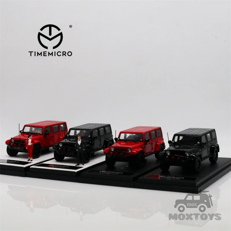 Timemmicro 1:64 Jeep Wrangler Rubicon Rosso/Nero Diecast Model Car