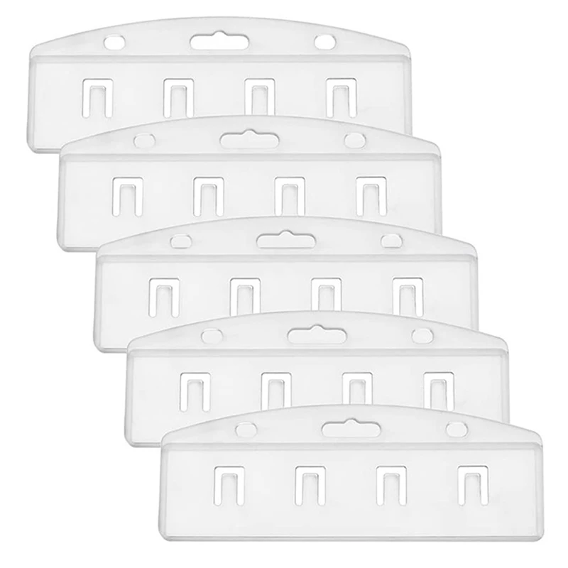 

1pc Horizontal Half Card Badge Holder For Swipe ID Cards Frosted Rigid