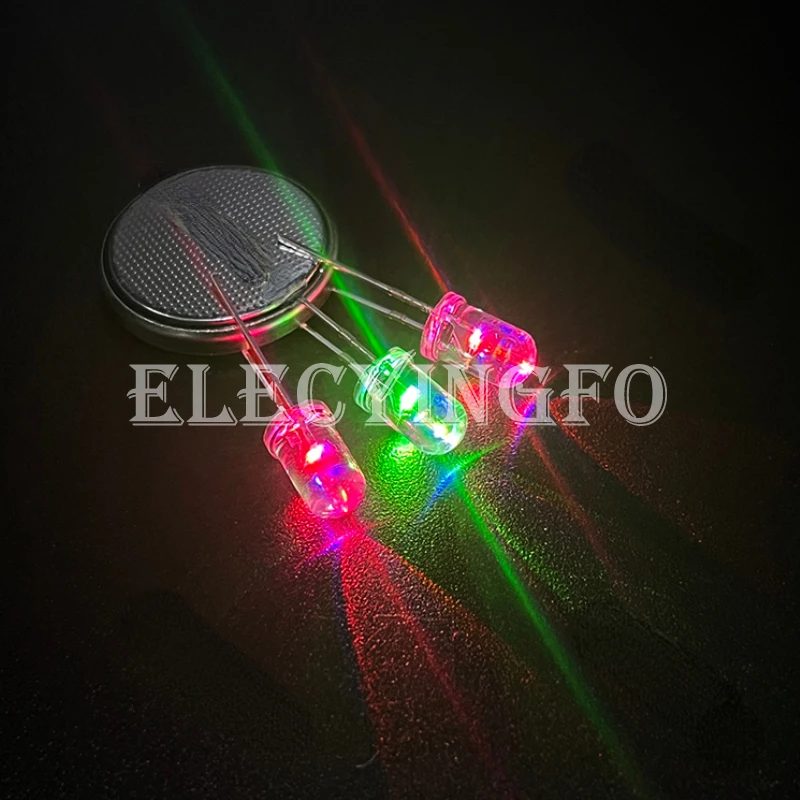 Lámpara de diodo emisor de luz LED transparente, Bombilla redonda superior RGB, Intermitente rápido/lento, 3mm/5mm, indicador F3/F5