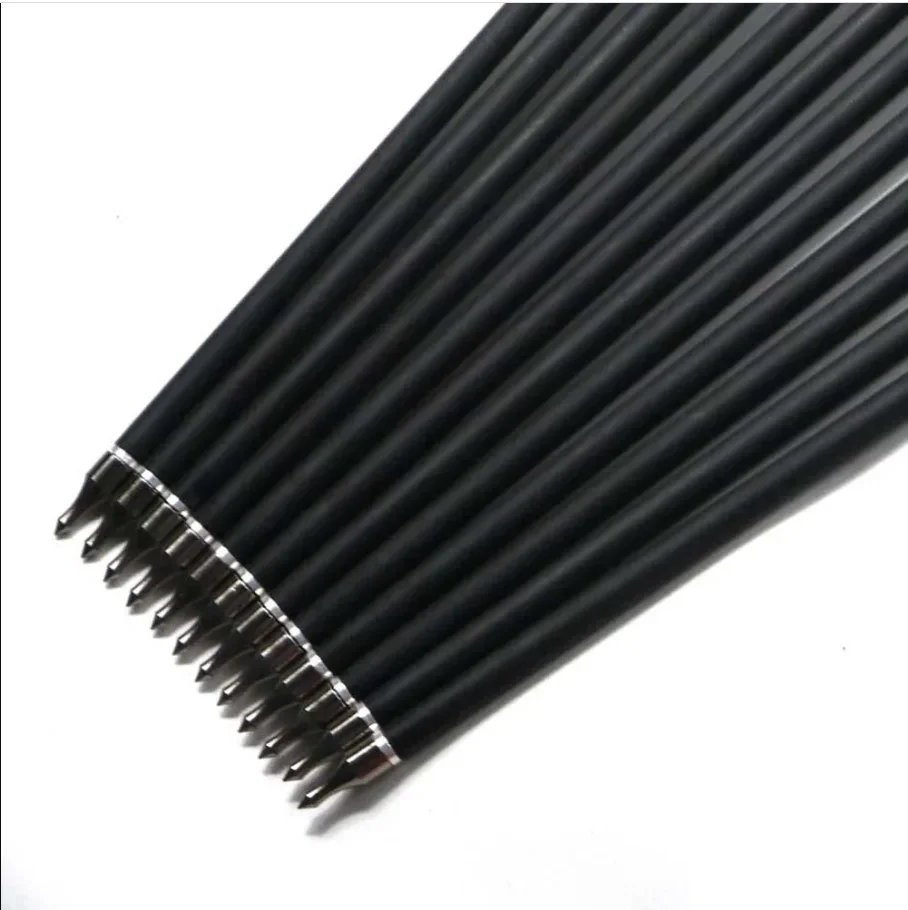 Archery arrowhead archery arrow feathers archery arrows new carbon arrow 28"/30"/32" spine500 changeable arrowheads plastic feathers for hunting compound bow