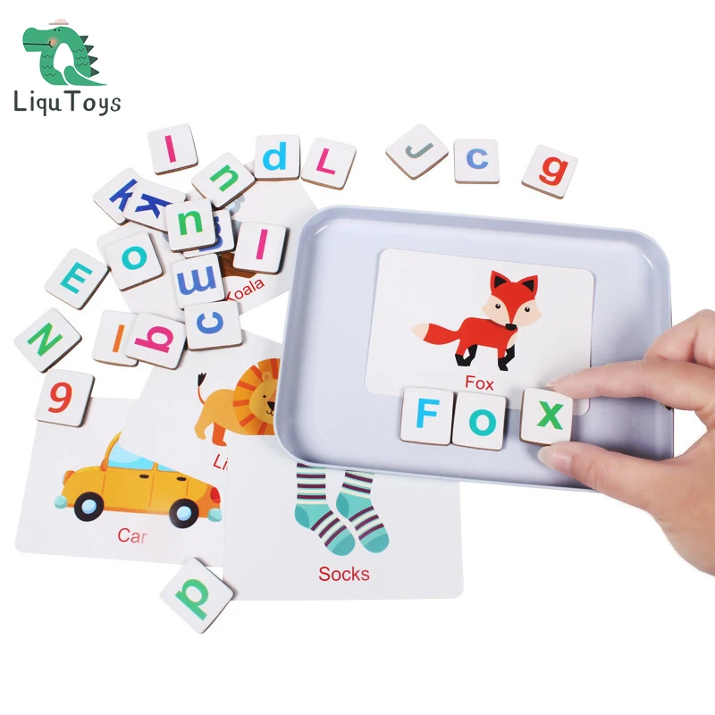 

LIQU Magnetic Wooden Letters and Numbers Toys Fridge Refrigerator Magnets ABC Alphabet Word Flash Cards Spelling Counting Game