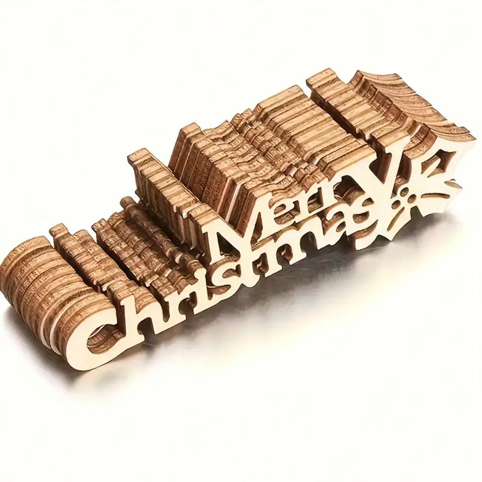 40 Piezas Recortes De Madera Feliz Navidad - Letras Colgantes Para Árbol, DIY, Manualidades, Decoración Navideña - Tablero De Densidad, Sin Terminar