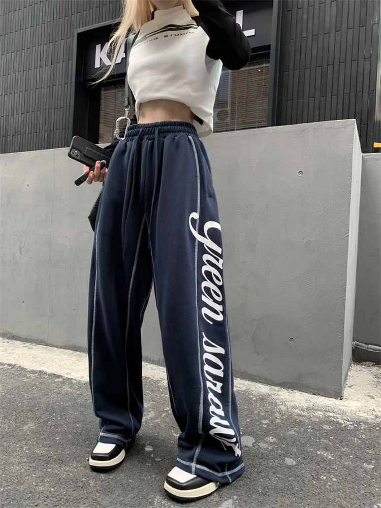 Korean Style Sweatpants Women Harajuku Korean Sweatpant Blue