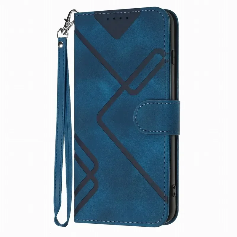 Stylish Flip Wallet Phone Case with Card Pocket & Lanyard