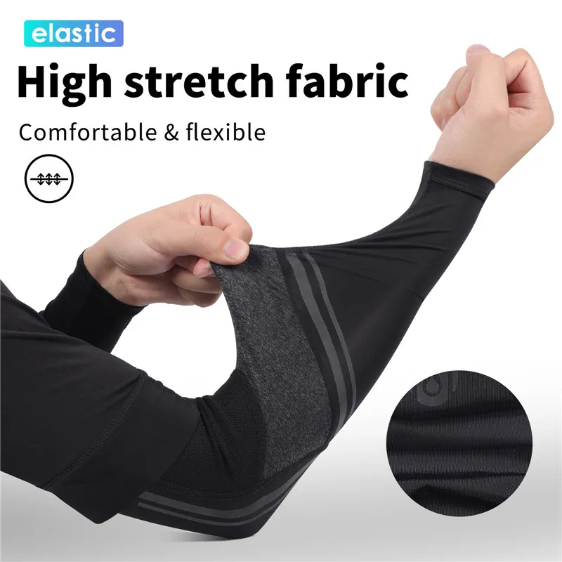 WEST BIKING Ice Fabric Arm Sleeves UV Cool Breathable Protection Sport Cycling Fitness Running Men Women Arm Warmers Sleeves 2
