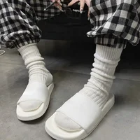 Classic Unisex Solid Color Knitted Socks For Men Women Casual Couples Socks Fluorescent Color Sock Hosiery Sox 36-43 3