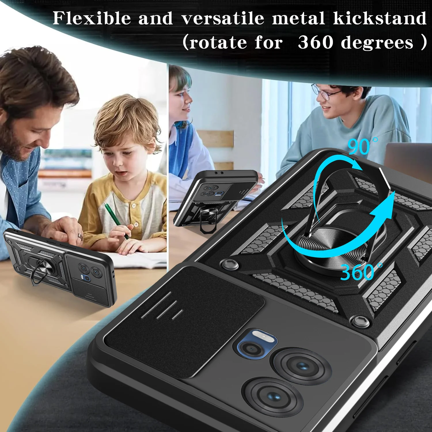 Magnetic Car Holder Ring Cover with Anti-Scratch and Camera Protection