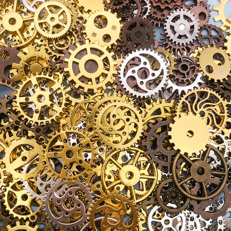 Randomly Mix (About 30/50g) Mix Size Metal Mechanical Steampunk Cogs Gears Charms Pendant For DIY Jewelry Making Accessories