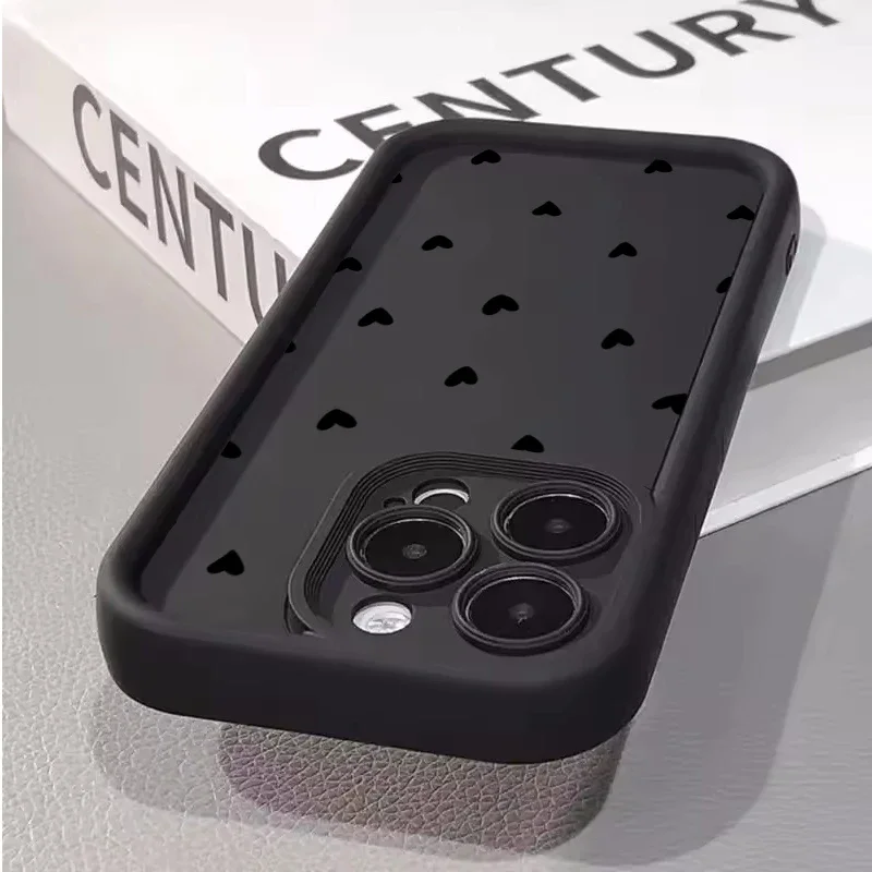 Elegant Black Heart Bow Phone Case