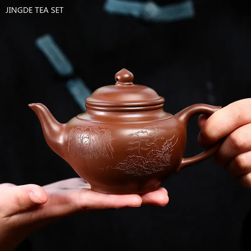 240ML Boutique Yixing Purple Clay Teapot Master Handmade Filter Beauty Kettle Customized Zisha Tea Set Home Chinese Tea Pot