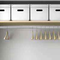 Adjustable Clothes Hanger Rod Rods for Closet Wardrobe Hanging Clothing Stainless Steel 2