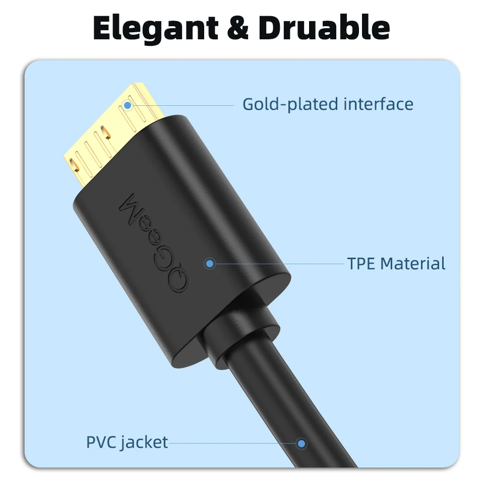 Micro USB 3.0 Cable Type A to Micro B Cable for External Hard Drive Disk HDD Samsung S5 Note3 USB HDD Data usb cable