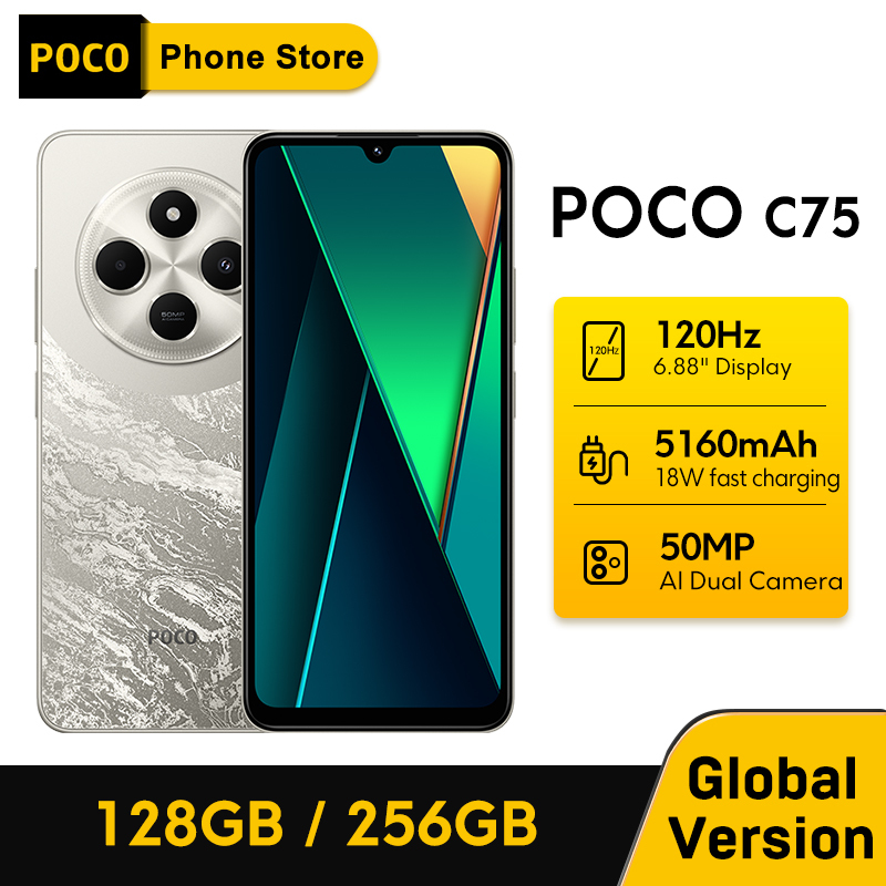 World Premiere Global Version POCO C75 6.88'' 120Hz Display Helio G81-Ultra 50MP Camera Massive 5160mAh Battery Support NFC