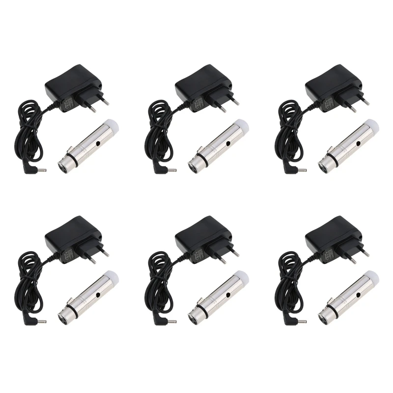 

6X Wireless Receiver Female XLR LED Lighting For Stage Party Light, 2.4G ISM DMX512 Controller