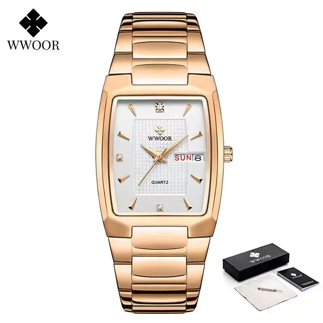 Men's Wristwatch 2022 WWOOR Brand Luxury Quartz Watch Waterproof Business Male Date Clock Casual Fashion Black Relogio Masculino 