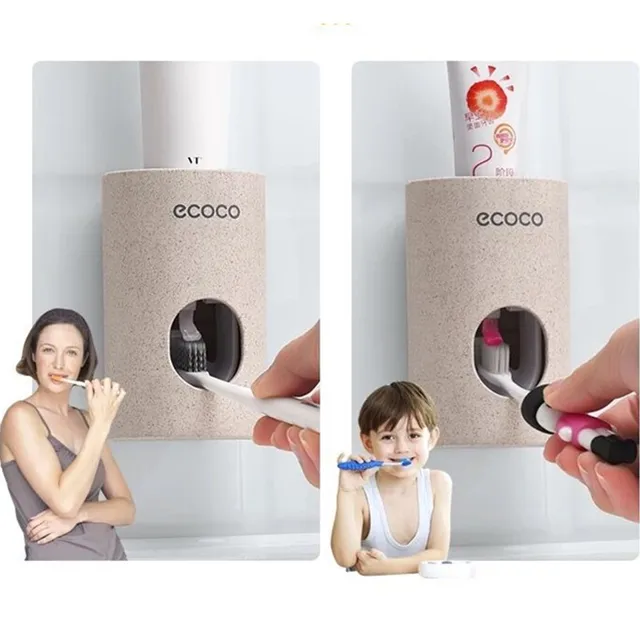 Automatic Toothpaste Dispenser non-toxic Wall hanger Mount Dust-Proof Toothpaste Squeezer quick take straw toothpaste rack home 4