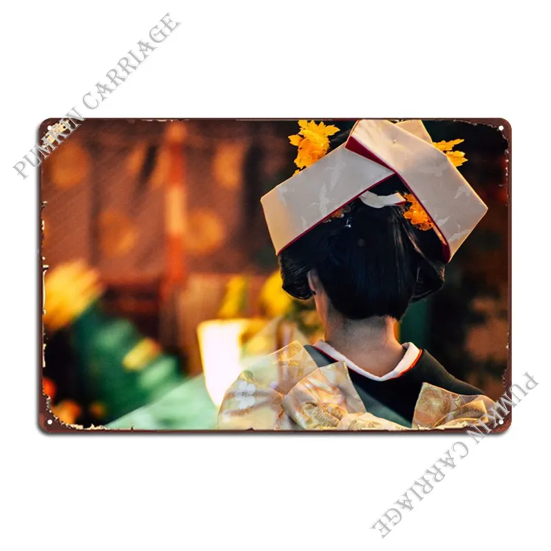 

Japanese Bride In Kimono Metal Sign Poster Rusty Party Decoration Plaques Tin Sign Poster