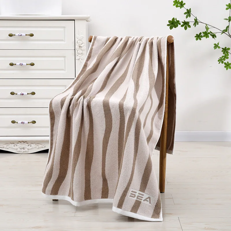 Bath towel jacquard creative design, pure cotton skin soft water absorption, men and women bathing body towel, home swimming spa 6